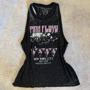 Chaser Pink Floyd Black Burnout Tank Top Medium